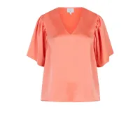 DANTE 6 - Arvi Satin Butterfly Sleeve Top |  Radiant Apricot