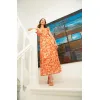 Amaya Amsterdam Delia Dress - Orange Toile Print 