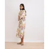 Hartford Rune Palm Print Dress  - Gold&Brown