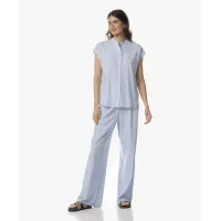 JAPAN TKY |  Tokiko Dessin Blouse | Cashmere Blue Stripe 