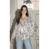 AMAYA AMSTERDAM -Glitter Blouse  |  Silver Beige