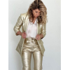EST' SEVEN Araz Metallic Leather Blazer - Gold