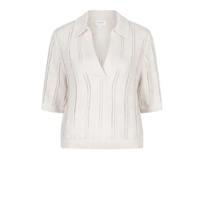 DANTE 6 - Almas Ajour Poloshirt | Butter Cream DANTE 6 - Almas Ajour Poloshirt | Butter Cream