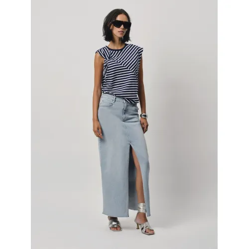 DANTE 6 - Feral Denim Maxi Skirt |  Worn Blue