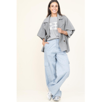 EST' SEVEN - MacLaine Blouse  |  Licht Denim Silver