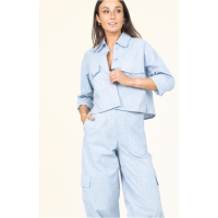 EST' SEVEN - MacLaine Blouse  |  Licht Denim Silver