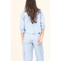 EST' SEVEN - MacLaine Blouse  |  Licht Denim Silver