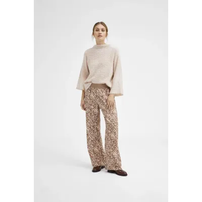 Gustav Denmark Marisa Wide Leg Jersey Pants - Brown Print