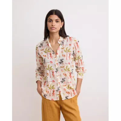 Hartford Corazon Shirt - Off White Tropical Print  | SOLD OUT