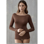 ICONIQUE - PureSkin Cashmere-blend Crew Neck Knit Top - Brown