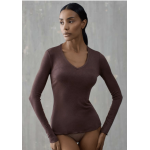 ICONIQUE - PureSkin Cashmere-blend V-neck Knit Top - Brown