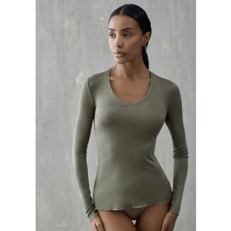ICONIQUE - PureSkin Cashmere-blend V-neck Knit Top - Green