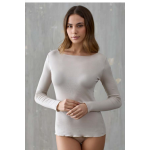 ICONIQUE - PureSkin Cashmere-blend Crew Neck Knit Top - Cream
