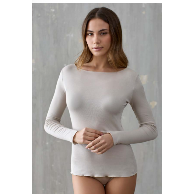 ICONIQUE - PureSkin Cashmere-blend Crew Neck Knit Top - Cream