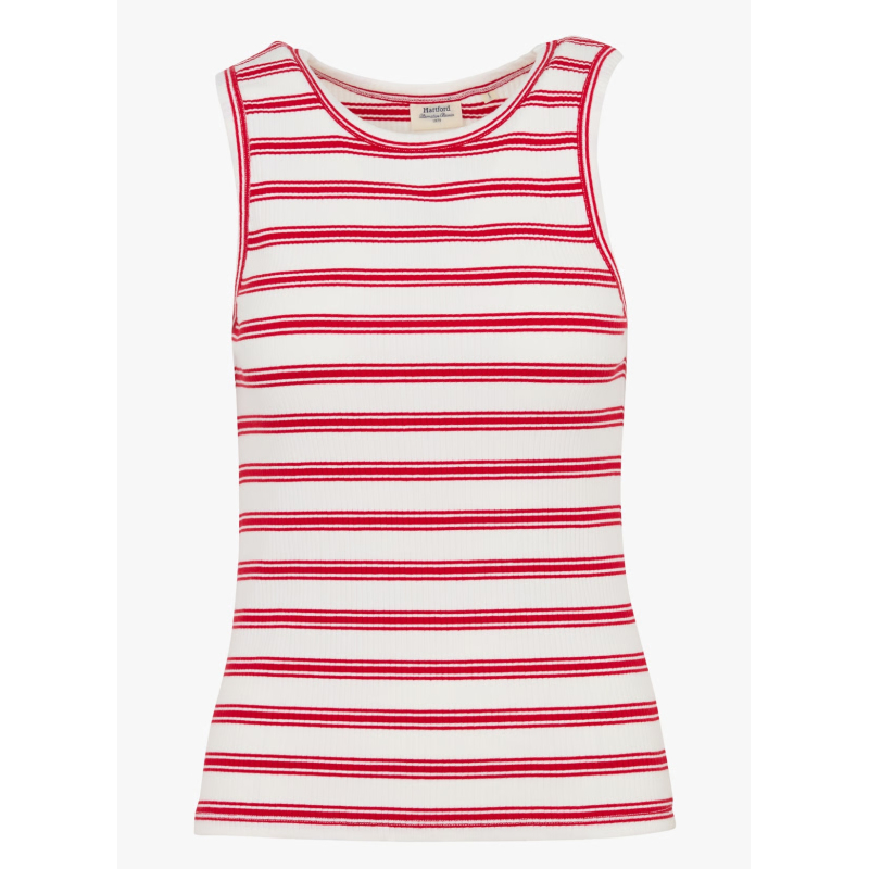 Hartford Terrya Tanktop | Ecru -Rouge 