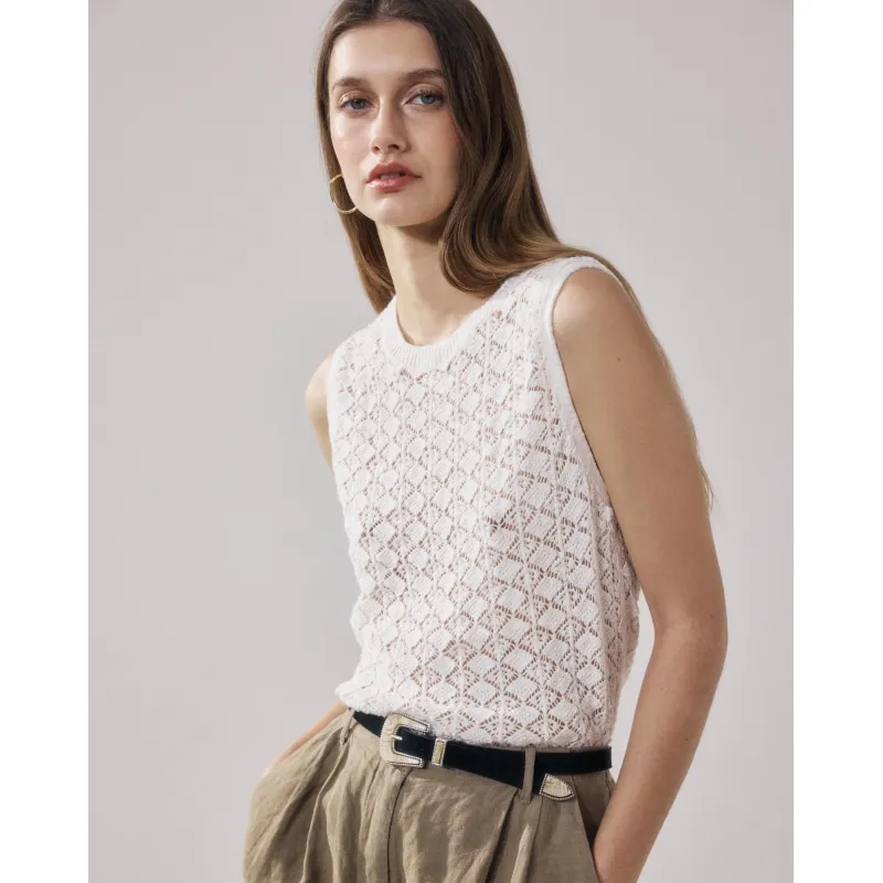 Hartford Mack Knit Top - Ecru 