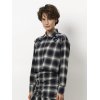 DANTE 6 - Eason Embellished Check Cropped Shirt | Nocturnal Blue  DANTE 6 - Eason Embellished Check Cropped Shirt | Nocturnal Blue