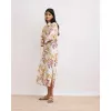 Hartford Rune Palm Print Dress  - Gold&Brown